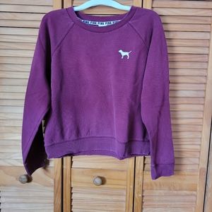 PINK M burgundy crew Neck sweatshirt